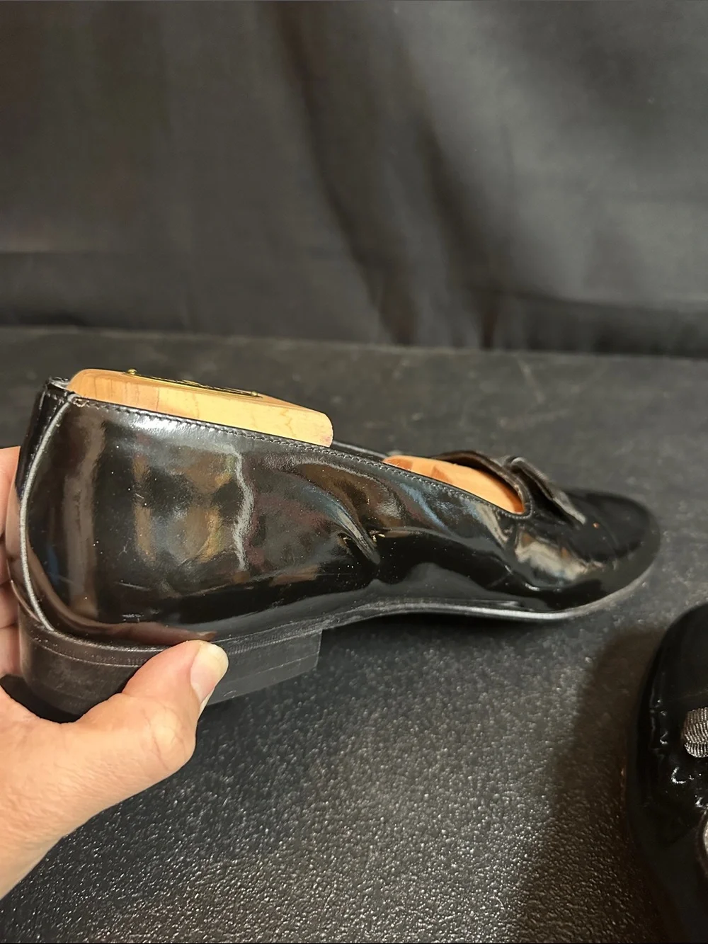 Adolfo Italian Black Patent Dress Loafers 8.5M